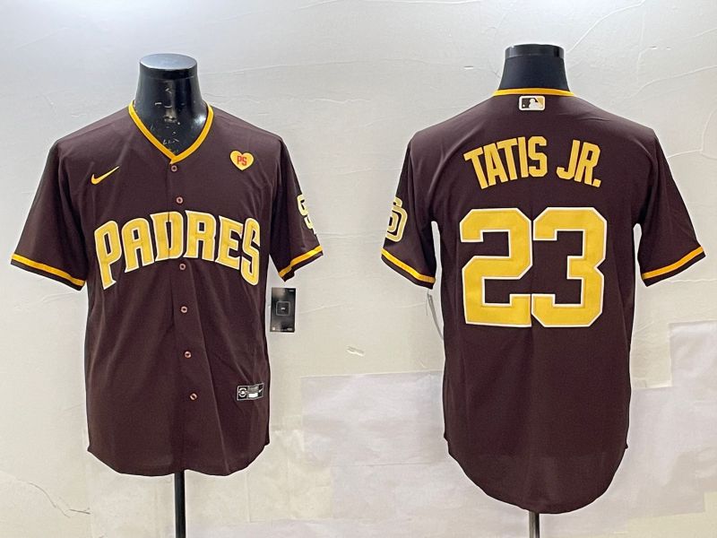 Men San Diego Padres #23 Tatis jr Brown Game 2025 Nike MLB Jersey style 7->san diego padres->MLB Jersey